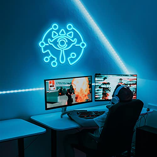 Image of Sheikah Eye Neon Sign from LOZ Dimmable LoZ Neon Sign for Room Wall Decor Gamer Gifts Gaming Neon Sign Led Neon Light for LOZ Fans (Sheikah Eye)