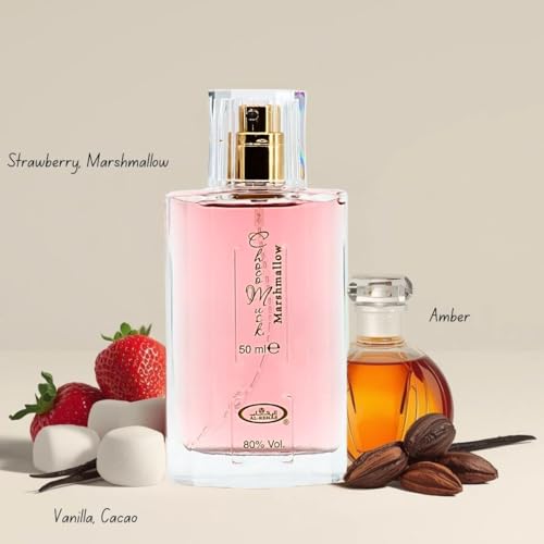 Image of Al-Rehab Choco Musk Marshmallow 3-Piece Gift Set - Eau de Parfum 50ml + Shower Gel 200ml + Body Mist 250ml - Sweet Strawberry & Marshmallow Unisex Collection
