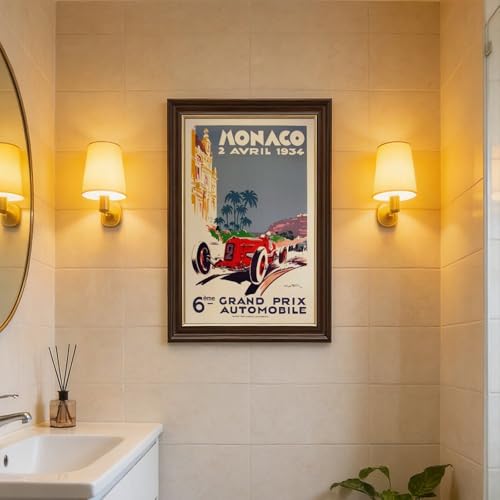 Impression Monaco 1934 : affiche vintage nostalgie pour passionnés auto