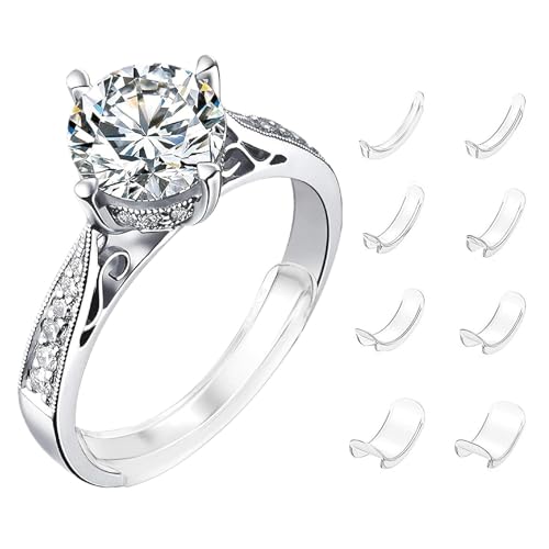 8 Stück Ring Verkleinerung Unsichtbar, Ringverkleinerer Unsichtbar, Ring Zu Groß Ringeinlage, Ring Kleiner Machen, Ringeinlage Zum Verkleinern, Für Alle Ringe,Verschiedene Größen