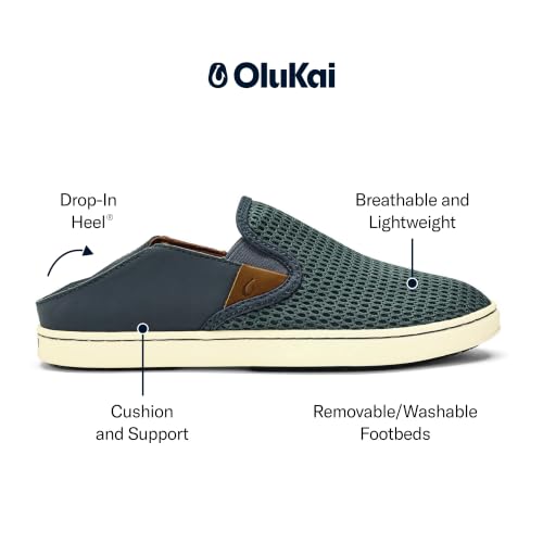 OluKai Pehuea Women's Slip On Sneakers, Casual Everyday Shoes with Easy On & Off Design, Breathable Mesh & Drop-In Heel, All-Day Comfort & Support, Pavement/Pavement, 9 - image 4