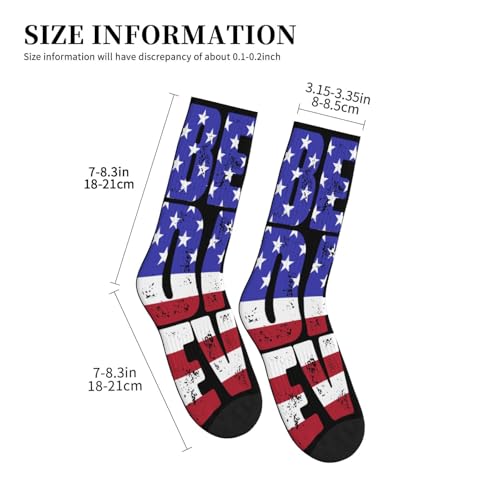Best Dad Ever Father's Day American Flag 16 Inch Crew Socks Novelty Athletic Sock for Women Men3