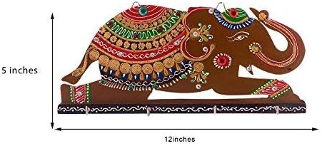 Western Eiderdown Presents Mache Elephant Papier-Mache Key Holder (30 cm X 1 cm X 13 cm, Brown) #Aport-484