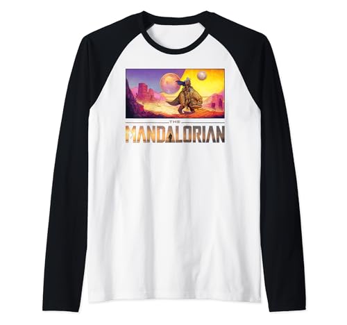 T-shirt Baseball Star Wars Mandalorian en Coton Style Raglan et Design Abstrait
