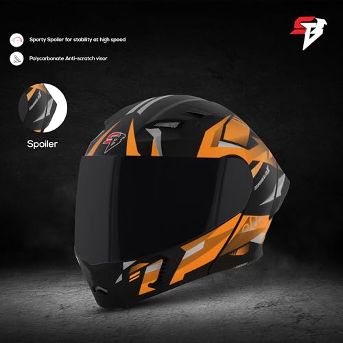 Image of Steelbird SBA-20 Shield X ISI Certified Flip-Up Graphic Helmet for Men and Women with Inner Chrome Sun Shield