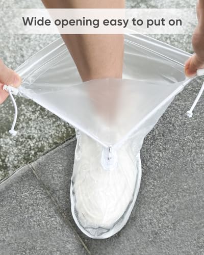 Image of Waterproof Shoe Covers, Rain Shoe Covers Transparent Reusable Non Slip Shoe Cover for Outdoor Women and Men