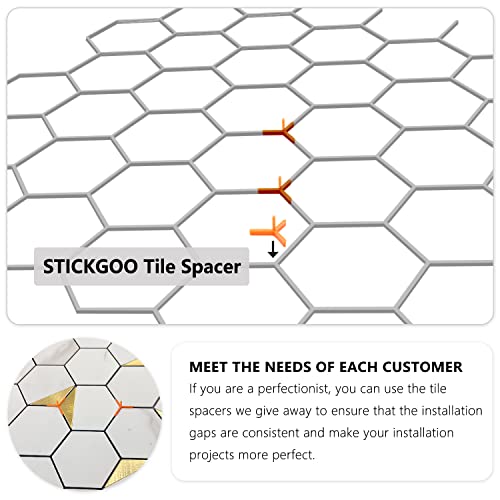 Stickgoo Peel And Stick Backsplash For Kitchen, Self-Adhesive Tile Hexagon Mosaic Tiles (10 Sheets, White Marble With Metal Gold ) #TOP4