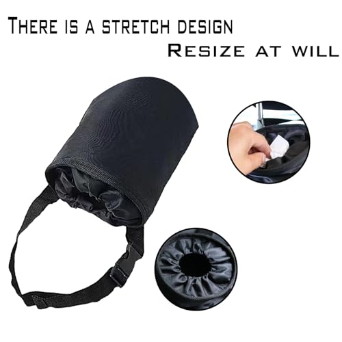 Image of 1 Pack 2 Pcs Hanging Car Trash Can, Car Trash Bags With Storage Pockets, Car Organizers And Washable Fits For Most Car, Suvs. （Black）