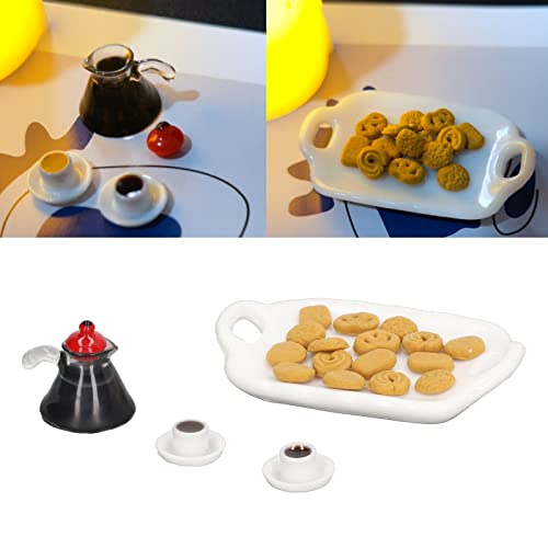 JUMZ Puppenhaus-Miniatur für Safe Food 1:12 Kaffee-Plätzchen-Set Puppenhaus-Hochsimulations-Harz-Material für Geschenke – Bild 3