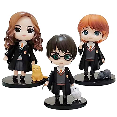 Ropniik Cartone Animato Mini Figurine 3Pcs, Personaggi Anime Accessori Mago Cake Topper Cartone Animato Compleanno, Decorazioni per Feste di Cartone Animato per Bambini Party Cake Decor Supplie