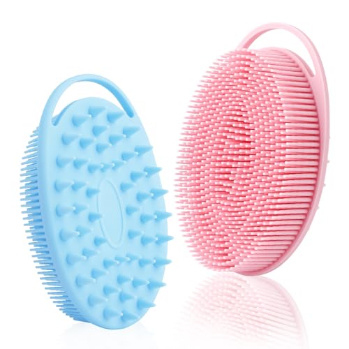 Silicone Body Scrubber - 2 Pcs Exfoliating Shower Scrubber,...