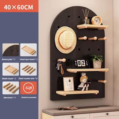 Genérico Paneles organizadores de Pared con Clavijas. Paneles de Madera con Clavijas, Tablero Perforado para Organizador Modular de cuadrícula, para organización de Pared, organización de manualidade