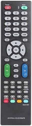 Universal LCD/LED TV Remote Control, Black, Model RM-614S+, with Smart TV, Netflix and YouTube Buttons