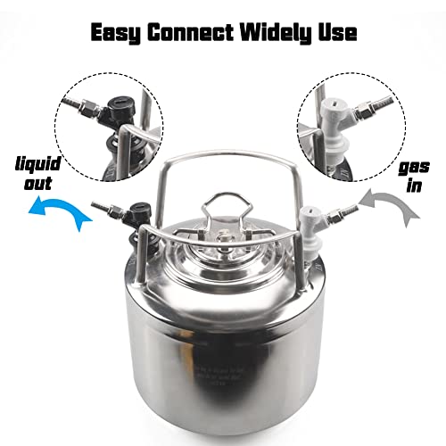 PERA 2 Pair Ball Lock MFL Beer Keg Disconnect Set with Swivel Nuts (2) 5/16 Gas, 1/4 Liquid Barbed