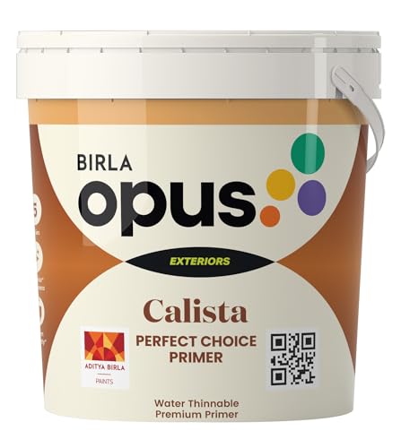 Image of Birla Opus Calista Perfect Choice Primer Paint (1L, White)-Water Thinnable Premium Primer-Outstanding Whiteness, Excellent Opacity-8 Years System Warranty-For Exterior Walls, Home, Office