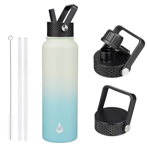 BJPKPK 40oz Insulated Water Bottle with Straw Lid, Stainless Steel Bottle