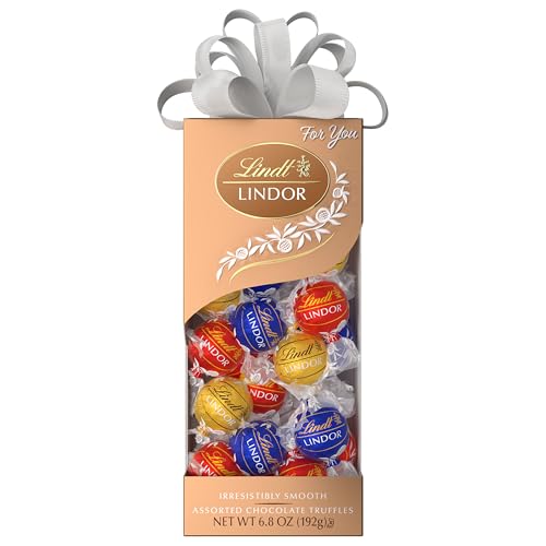 Image of Lindt LINDOR Assorted Chocolate Candy Truffles Traditions Gift Box, Assorted Chocolate with Smooth, Melting Truffle Center, 6.8 oz.