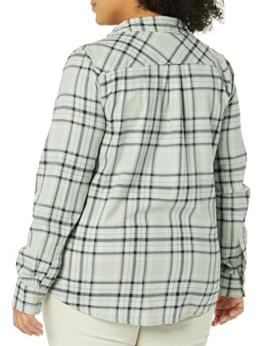 Image of Amazon Essentials Women's Regular-Fit Long-Sleeve Lightweight Plaid Flannel Shirt with Brushed Finish, Shirttail Hem