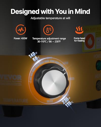 Image of VEVOR Electric Cheese Dispenser with Pump, 2.4L Commercial Hot Fudge Warmer, Stainless Steel Pump Dispenser, 86-230℉ Temp Adjustable Nacho Cheese Sauce Warmer, for Hot Fudge Cheese Caramel