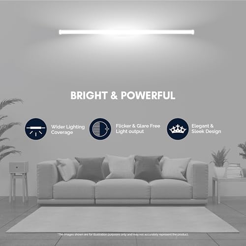 Image of Halonix 30 Watt 3-in-1 LED Tube Light | 3 Color LED Batten | White, Warm Yellow & Off-White Lighting Modes | High Brightness Tube Light | Pack of 1