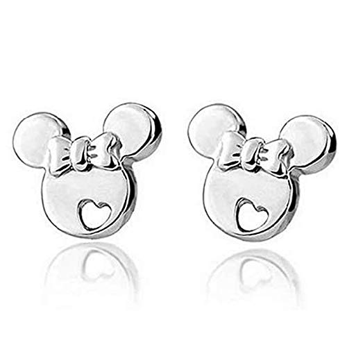 1 Paar modische Sterlingsilber-Ohrstecker für Schüler, Prinzessin, Micky, Maus, Mädchen, hypoallergen, Cartoon-Kinder-Ohrringe Cover