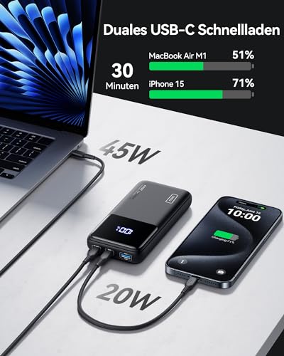 INIU 65W Schnellladung Laptop Powerbank, Small 20000mAh Externe Handyakkus – Ansicht 4