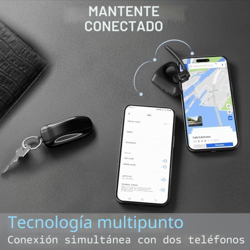 Auriculares Bluetooth V5.2 K10C manos libres negro para móvil 5