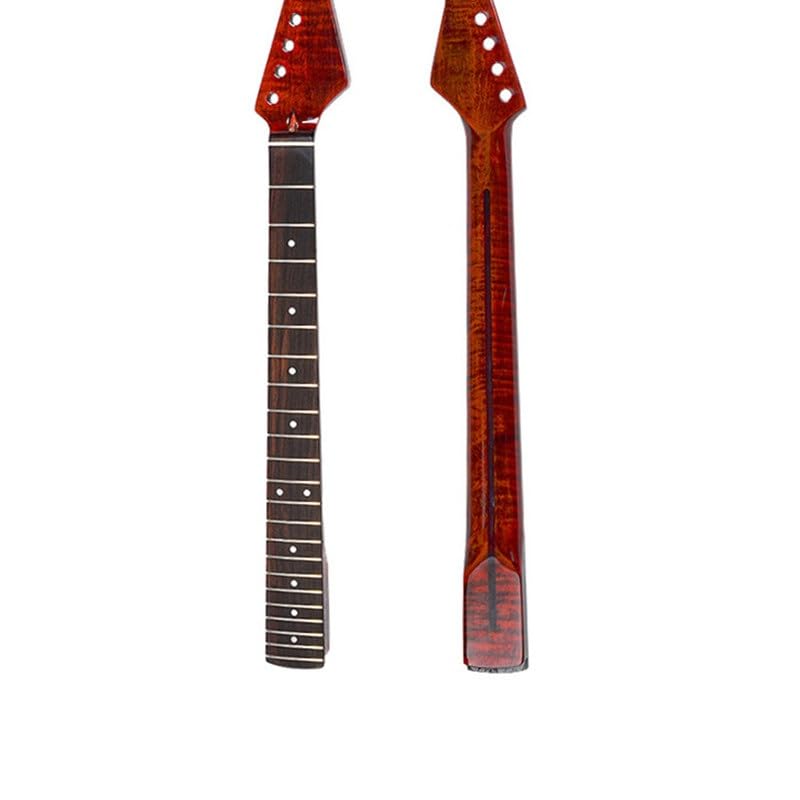Manche de guitare bricolage 22 frettes érable flammé tigre pour réparer ou créer son instrument