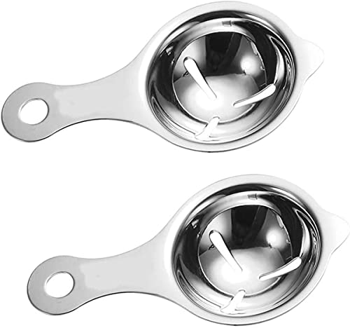 Image of YANCI Egg Separator Egg Yolk White Filter Food Grade Egg Divider Stainless Steel Egg Sieve Kitchen Gadget Cooking, Baker Tool Egg Extractor, Pack of 2