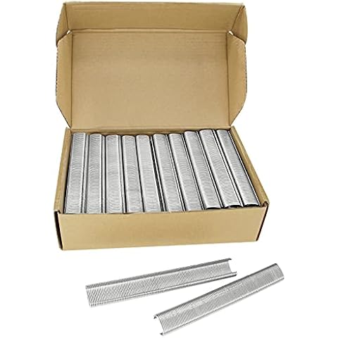 China-top Silver 15 Gauge 304 Stainless Steel Hog Ring Staples, 19mm Crown, 10,000PCS/BOX, Wire Fencing Staples for Wire Cages, Fencing, Fastening Cover