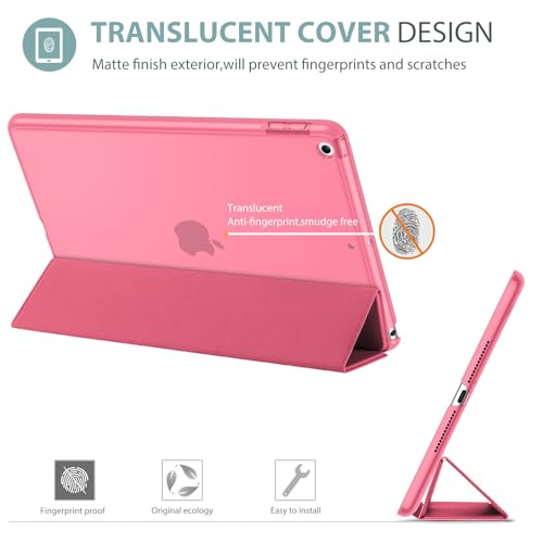 Image of ProCase Smart Case for iPad 9.7 Inch iPad 6th /5th Generation 2018 2017(Model: A1893 A1954 A1822 A1823), Ultra Slim Lightweight Stand Cover with Translucent Frosted Back -Melonpink