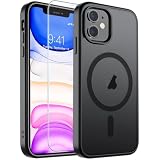 SUPFINE Magnetic for iPhone 11 Phone Case(Compatible with MagSafe)(Military Grade Drop Protection) Translucent Matte Shockproof Phone Cover,Black