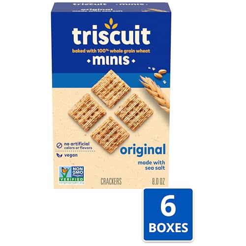 Triscuit Minis Original Whole Grain Wheat Crackers, Vegan Crackers, 6 - 8 oz Boxes - Thumbnail 2