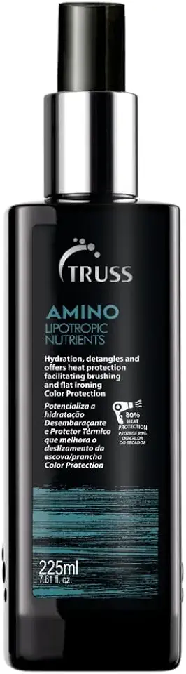 Spray Protetor de Calor TRUSS Professional Amino Miracle, 220 ml, Repara Cabelos Danificados, Controle de Frizz, Brilho