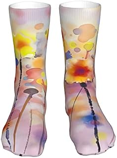456 Running Socks Flower Socks Anti Bliste Men’S Socks Warmer Walking Socks For Climbing Camping Walking,40Cm