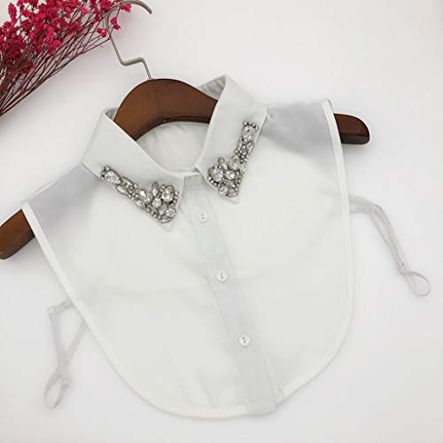 caralin Ladies Women Water Drop Imitation Crystal Chiffon Fake Collars Jewelry Rhineston White by caralin - Image 4
