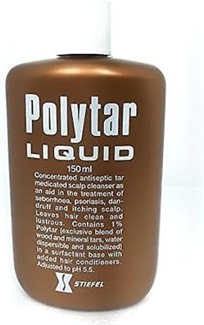 Polytar Liquid Concentrated Antiseptic Tar Medicated Scalp Cleanser Shampoo, 150 ml, Pack of 2