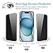 PEHAEL 2+2 Pack for iPhone 15 Privacy Screen Protector with Camera Lens Protector Full Coverage Anti-Spy Tempered Glass Film 9H Hardness Easy Installation Bubble Free [6.1 inch]