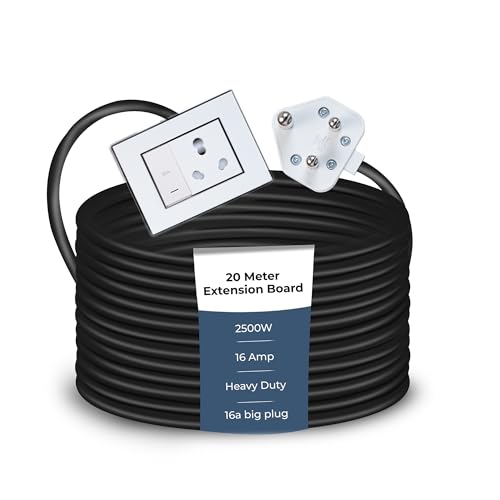 Image of Extension Board Heavy Duty Multi Socket 15A /16A /20 (2500 Watts 16A Big Plug and 20A Switch, 20 Meter)