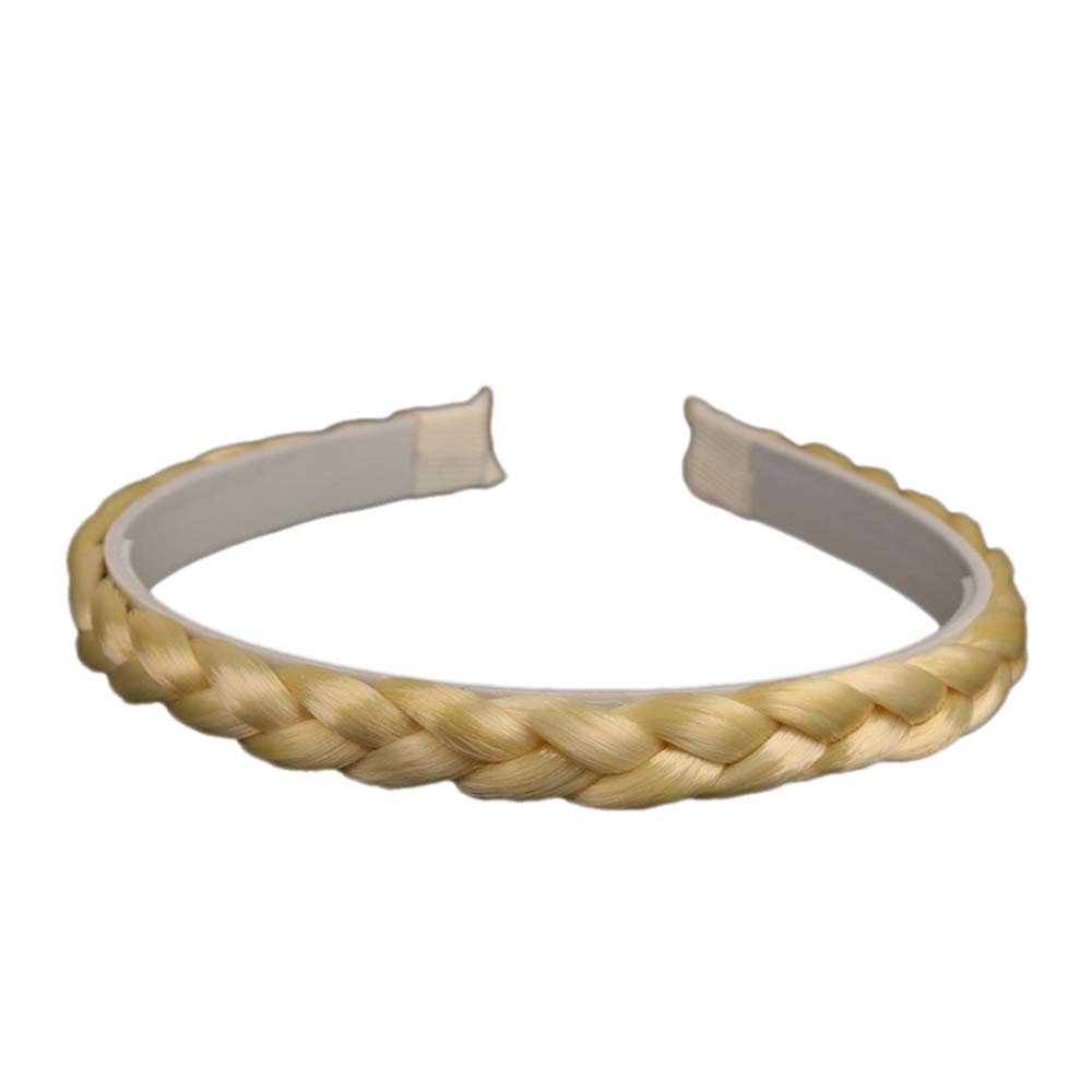 Sintético Grueso Del Pelo Trenzado Diadema Ancha Clásico Grueso Trenzado Trenzas Estiramiento Elástico Postizo Femenina Adolescente Accesorio De La Belleza