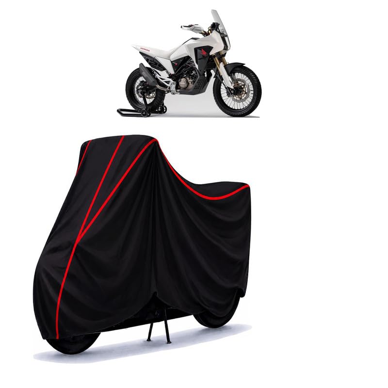 Image of Africa Twin 850 Water Resistant Bike Cover for All Motorcycles & Rain | Heavy Duty Taffeta Fabric | UV Protection, Dustproof, Scratchproof | All Weather Two Wheeler Body Cover with Elastic Bottom
