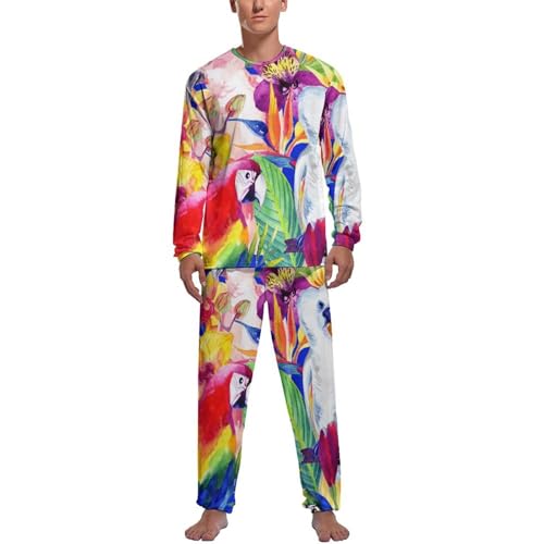 Ensemble de pijama homme motif perroquet à fleurs le cadeau parfait pour faire plaisir