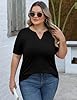 Rapbin Womens Plus Size T Shirts Short Sleeve V-Neck Overszied Tee Loose Fit Shirt Summer Top Casual Tunic 2025 (4XL, Black) #1