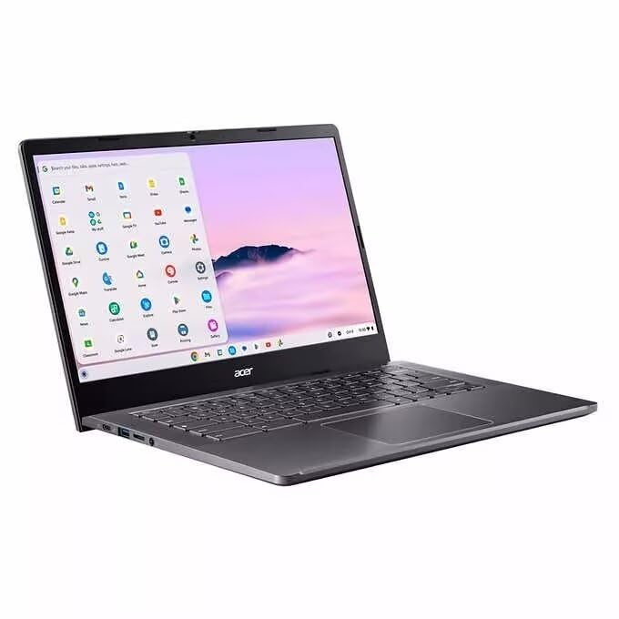 Image of acer Chromebook Plus, 14 inch FHD (1920 x 1080) Touchscreen Display Laptop, Intel i3-N305, 8GB LPDDR5 RAM, 512GB PCIe SSD, Webcam, Chrome OS, Gray, Protective Sleeve Included, TWE 64GB SD Card