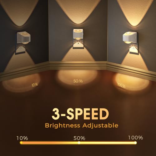 Image of Briignite Projector Night Light, Rotating Night Lights Plug into Wall Dimmable, Soft White 3000K, Dusk to Dawn LED Nightlight for Kids, Bedroom, Nursery, Bathroom, Home Decor, Gaming Room