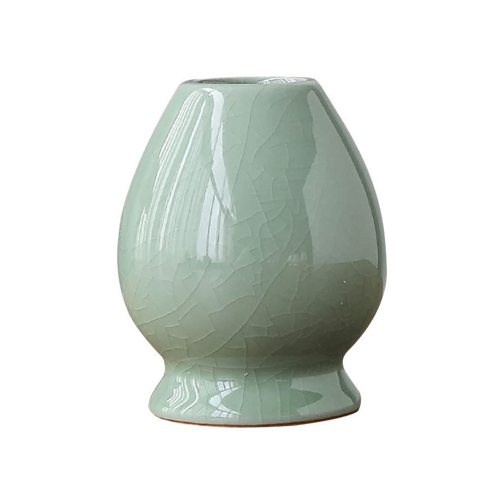 Matcha Tea Whisk Holder Ceramic Holder Chasen Stand fit for Traditional Japanese Tea Matcha Chasen Tea Set Accessories (Cyan)