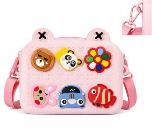 Image of Brand Conquer Cartoon Soft Silicone Crossbody Bag for Kids - Waterproof Anti-Fall Shoulder Purse with Adjustable Strap | Cute Animal Design Lightweight Handbag for Girls (Cartoon Design bag)