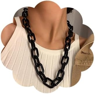 Long Acrylic Chunky Necklace for Women Cute Link Paperclip Chain Collar Necklace for Women Gifts