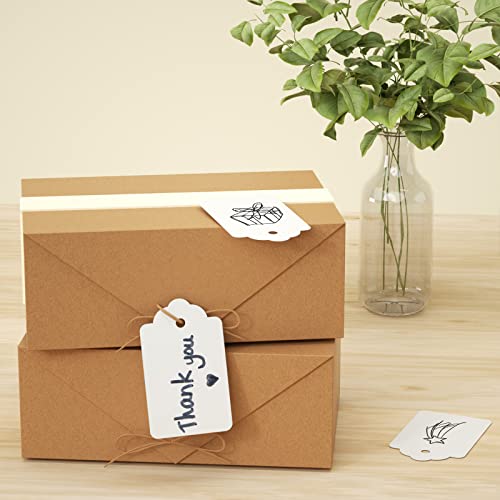Sallyfashion 100Pcs White Paper Gift Tags With String, Blank Gift Bags Tags Price Tags Diy Crafts #TOP5