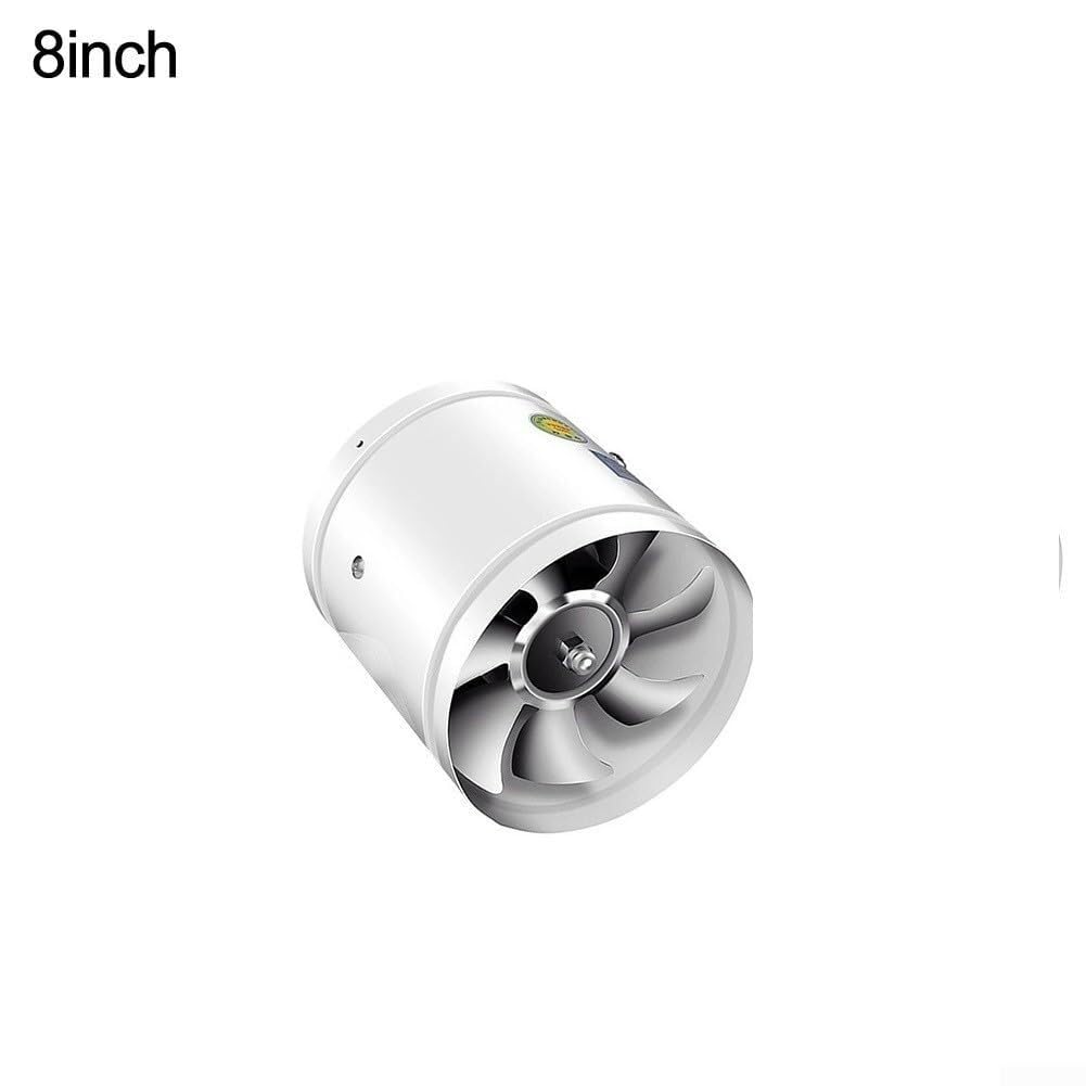 Aspiratore for Tubi in Linea da 200 mm, aspiratore for condotti di Estrazione fumi da 8 Pollici, Funzionamento Silenzioso, 1050 m³/h, for Bagno, Cucina(White)